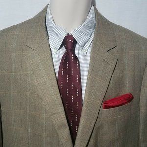 Andrew Fezza Light Brown Windowpane Blazer